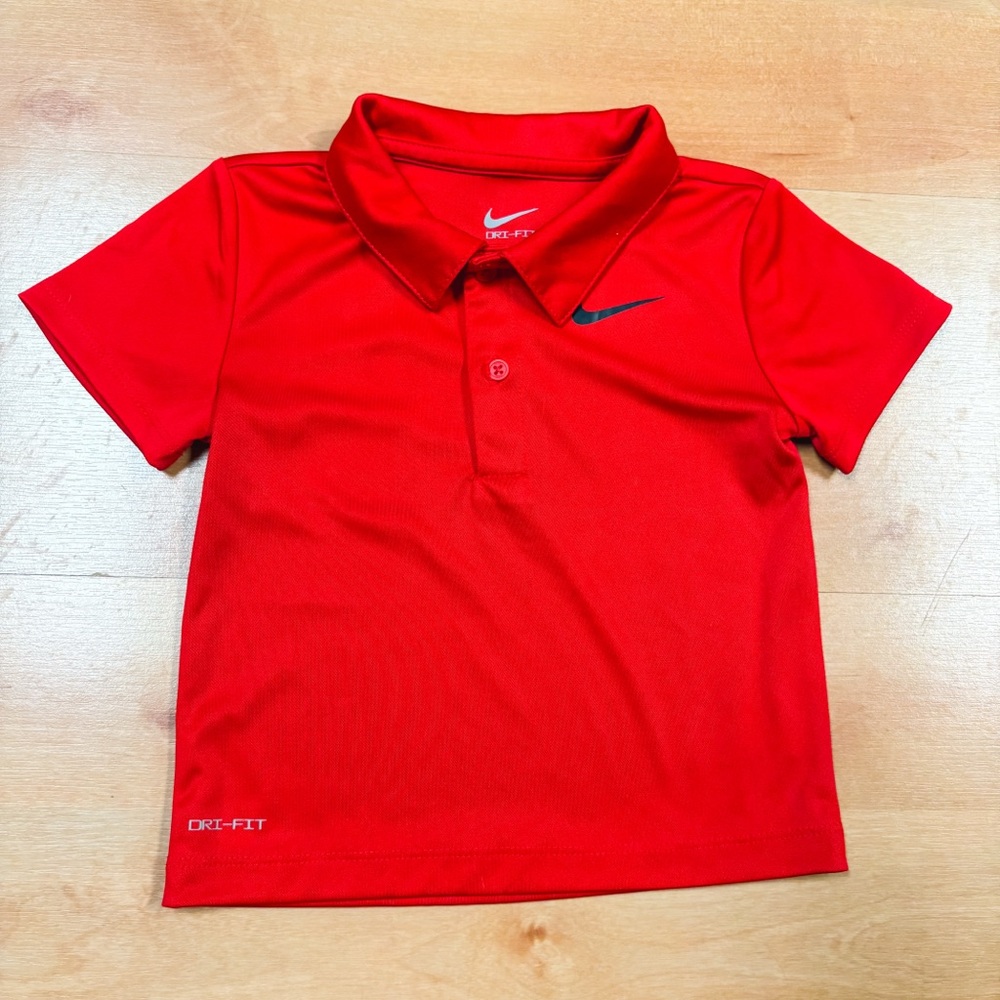 Nike Red & Black Short Sleeve Polo & Shorts Set Toddler Size 24M - Picture 3 of 7